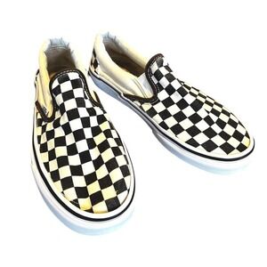Vans Checkerboard Classic Slip-On Black White Womens 8.5 Mens 7 Sneakers Skater